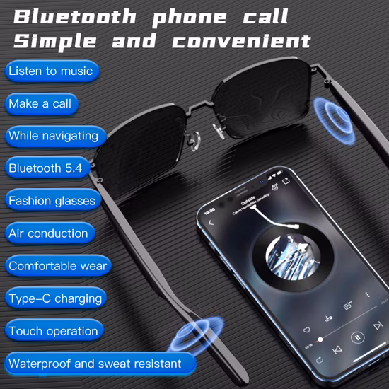 2023 New Arrival Bluetooth Audio Sport Sunglasses Multifunction Smart Glasses for Driving