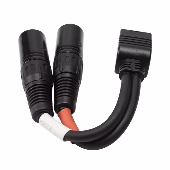 Factory Price High Quality Customized Black Molded Ethernet RJ45 Female to Dual XLR Female Adapter Cable for Data Transfer